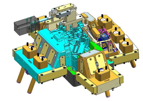 汽车空调壳体右模式模具结构剖析